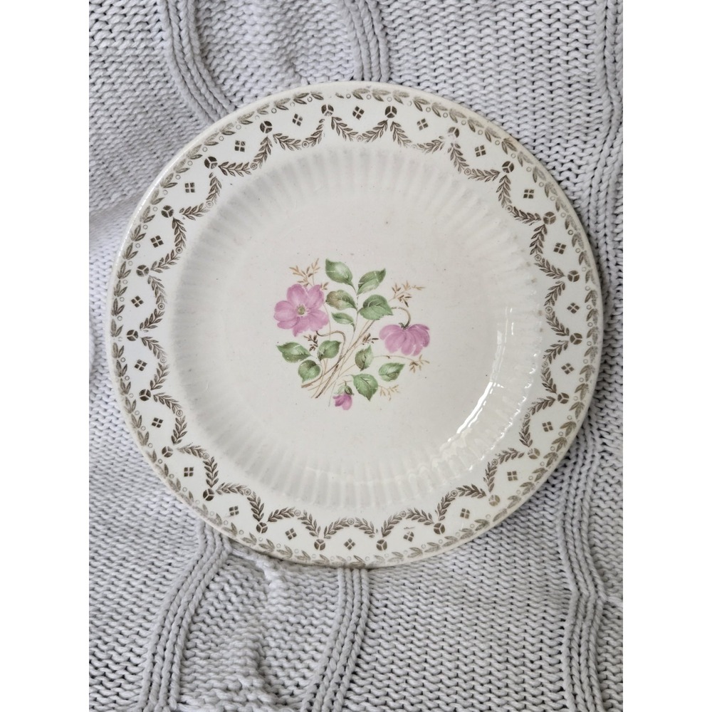 Vintage American Homes Paula Bread & Butter / Dessert Plate 22K Gold Floral USA